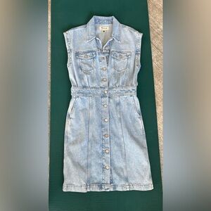 Madewell Light Blue Denim Button-Front Mini Dress